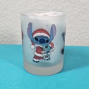 Disney Stitch 14oz Santa Claus Christmas Frosted Beverage Party Cup Glass